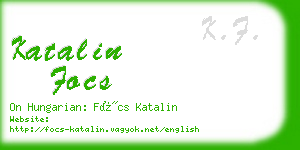 katalin focs business card